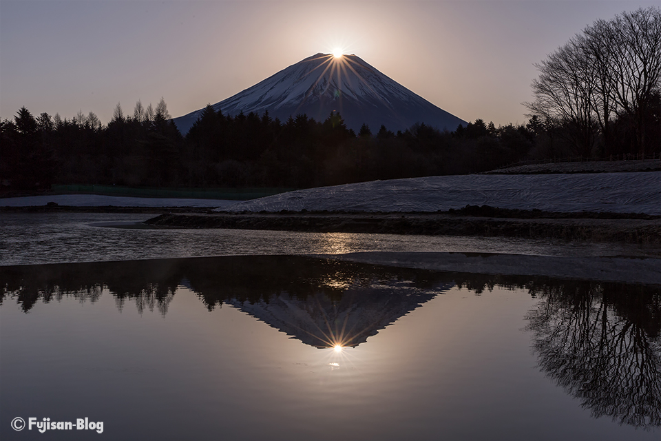 1月7日富士本栖湖リゾートからのダイヤモンド富士